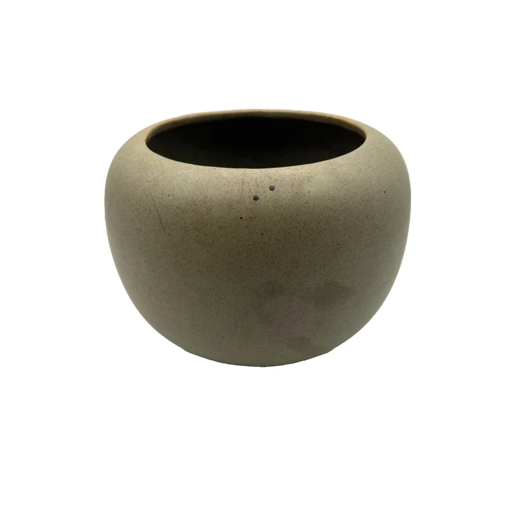 Vtg McCoy Floraline Pottery USA 404 Matte Olive Green Planter Bowl Pot